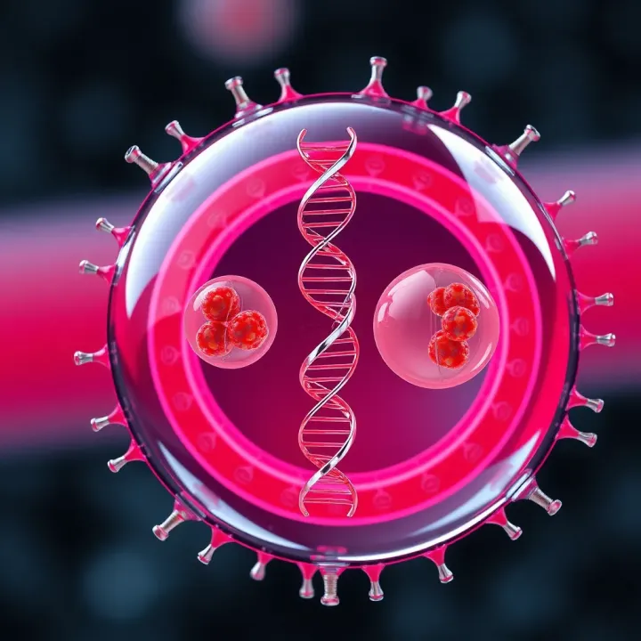 Diagram illustrating the stages of binary fission in a single-celled organism showing DNA replication and cell division