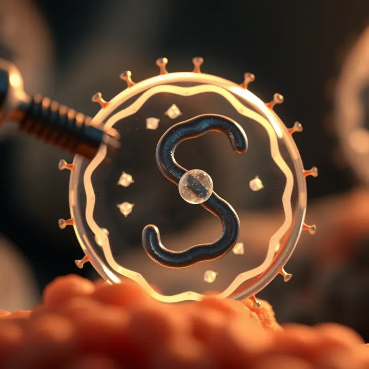 Illustration depicting stages of cellular changes in amoeba binary fission