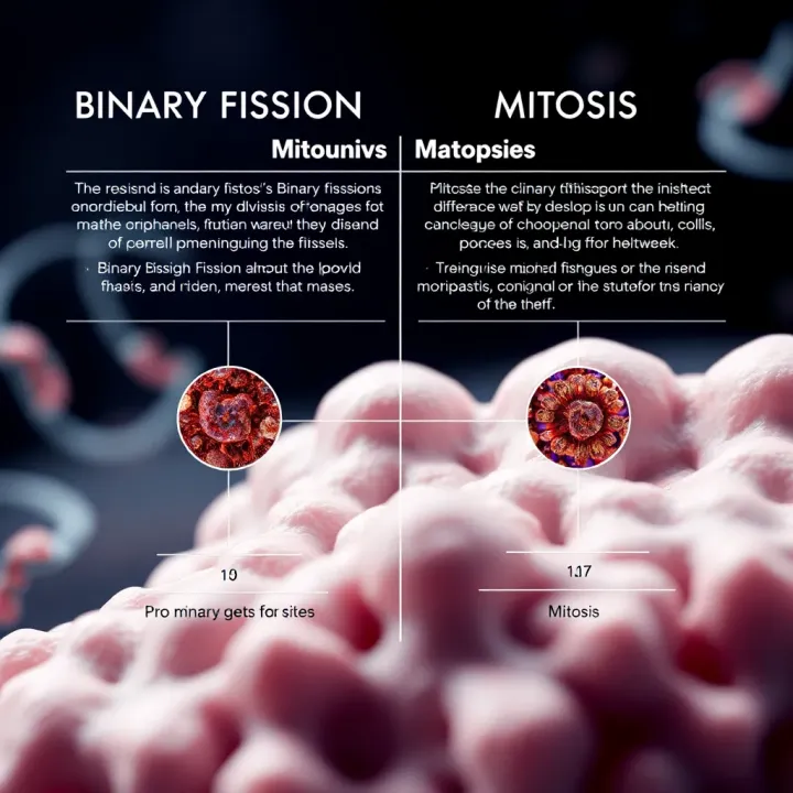 Comparison chart illustrating the similarities and differences between binary fission and mitosis