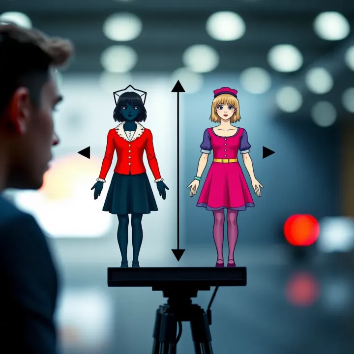 Illustration depicting the concept of binary gender with contrasting colors and symbols representing traditional gender roles
