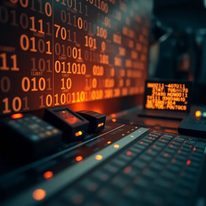 Timeline showcasing the evolution of binary code from early computing devices to modern technology