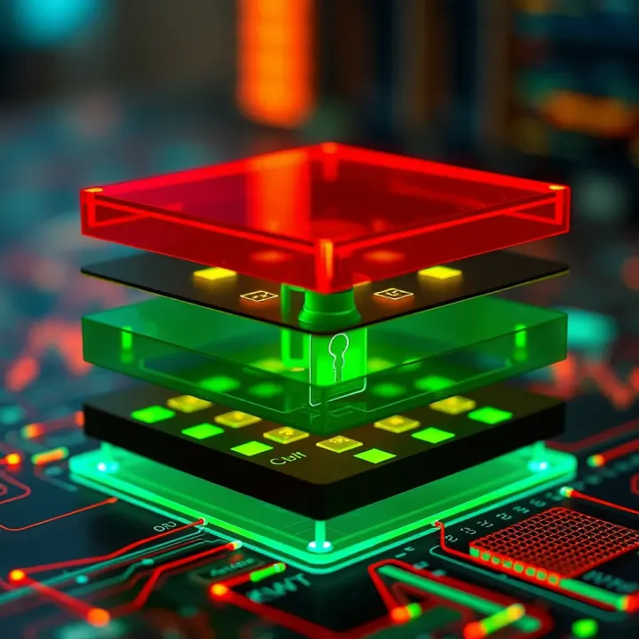 Visualization of security layers protecting binary login interfaces against unauthorized access in digital environments