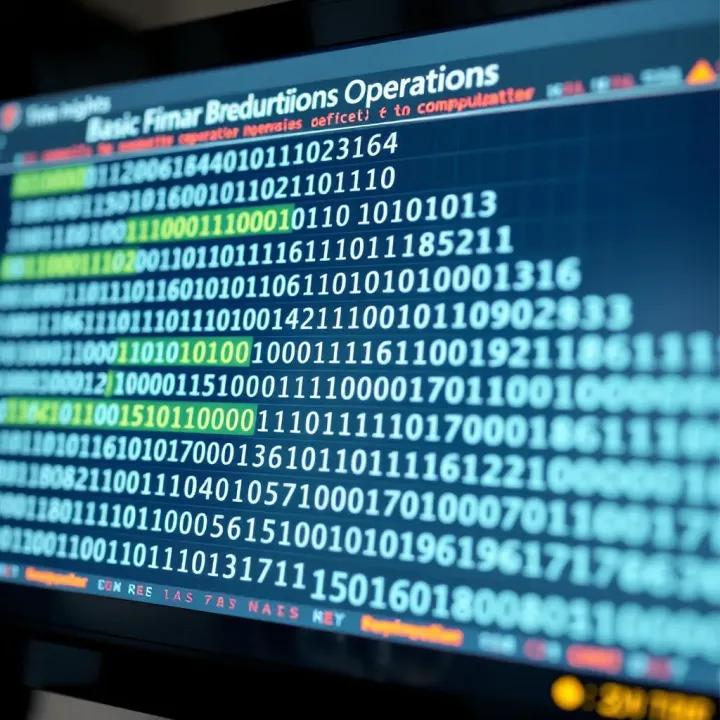 Chart showing basic binary operations and their role in data manipulation