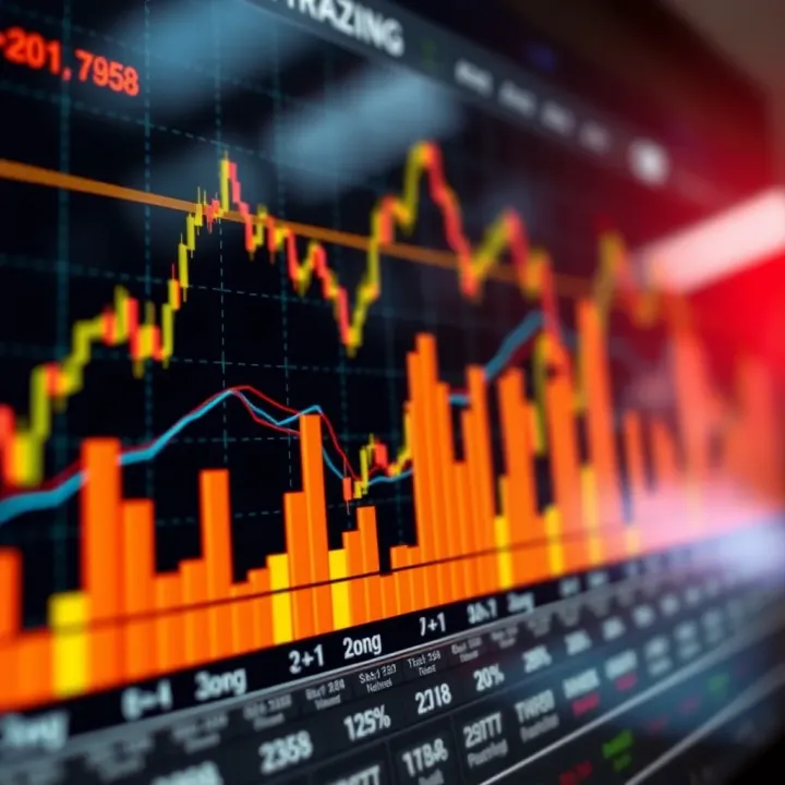 Graph depicting binary options trading trends and financial data analysis in Pakistan
