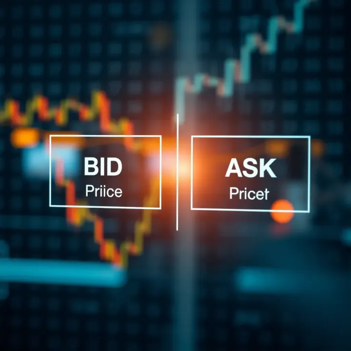 Diagram illustrating the concept of binary quotes in financial trading with clear markers for bid and ask prices
