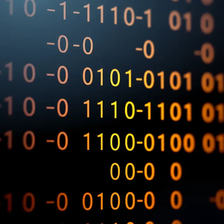 Diagram illustrating binary digits representing data with zeros and ones
