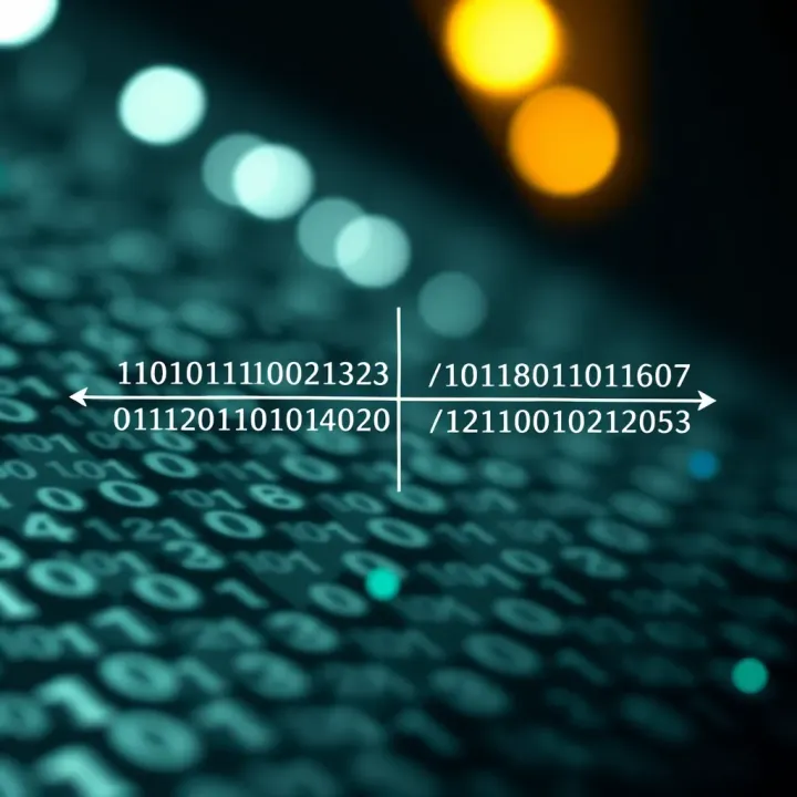 Diagram illustrating the relationship between binary digits and corresponding hexadecimal values