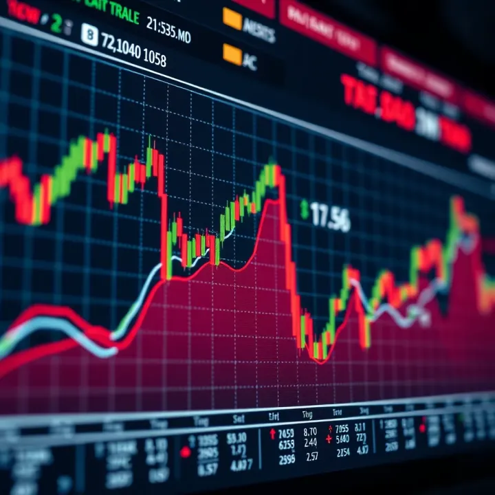 Graph depicting the rise and fall of binary trade options in a financial market