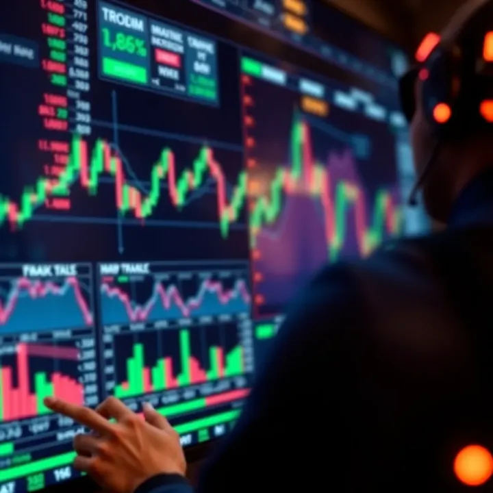 Digital interface showing automated crypto trading algorithms analyzing market trends