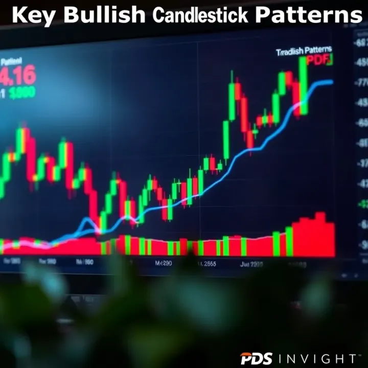 Illustration showing various bullish candlestick patterns used in financial trading charts