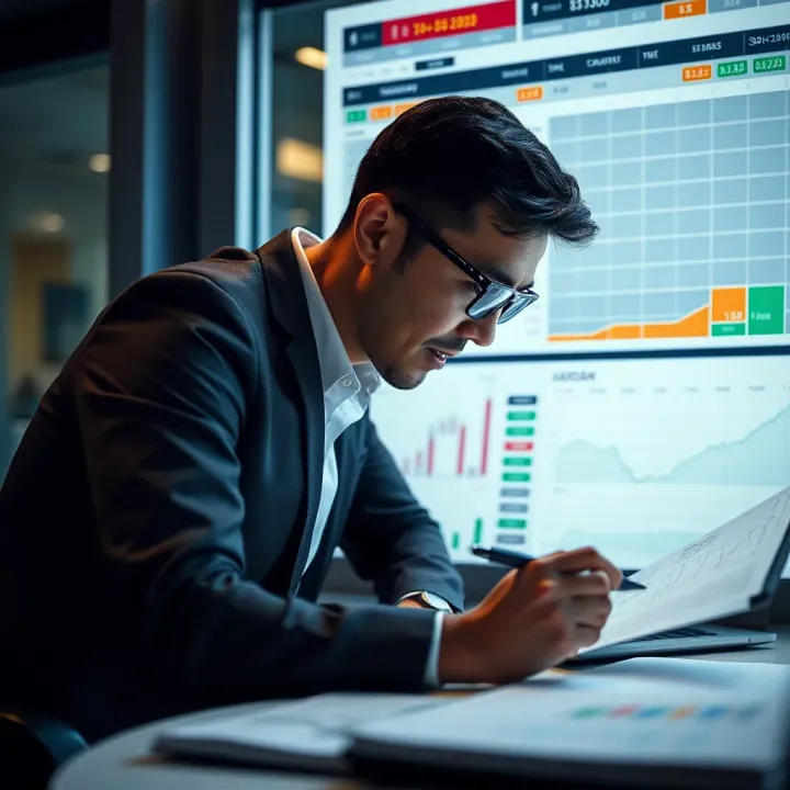 Investor analyzing market data with economic calendar to strategize trading decisions in Pakistan
