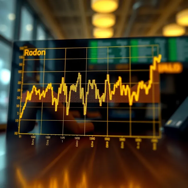 Graph depicting fluctuations in gold prices influenced by global and local economic factors