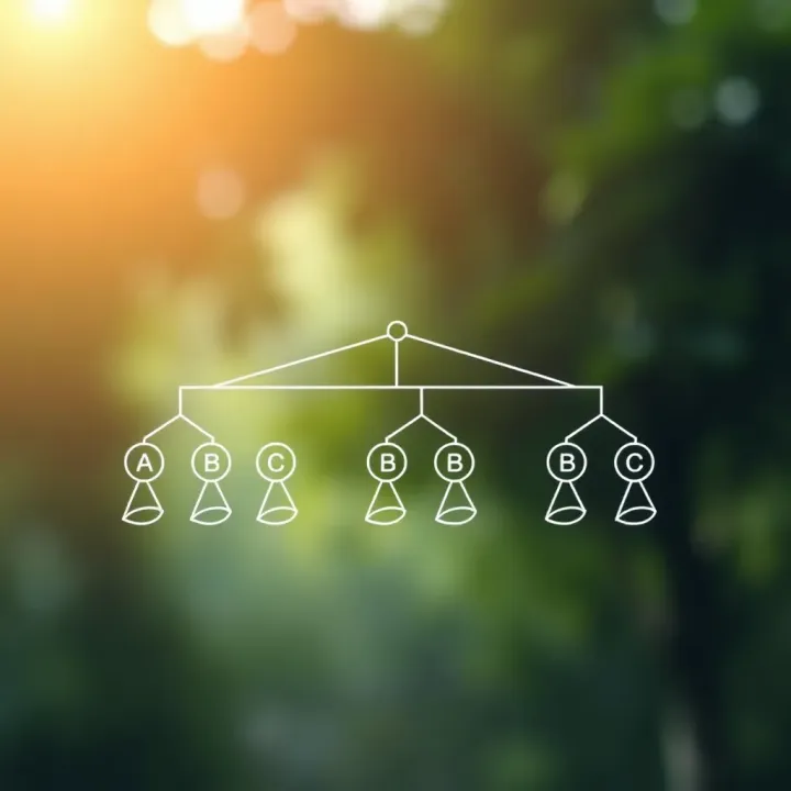 Diagram illustrating the height of a binary tree with nodes connected in hierarchical structure
