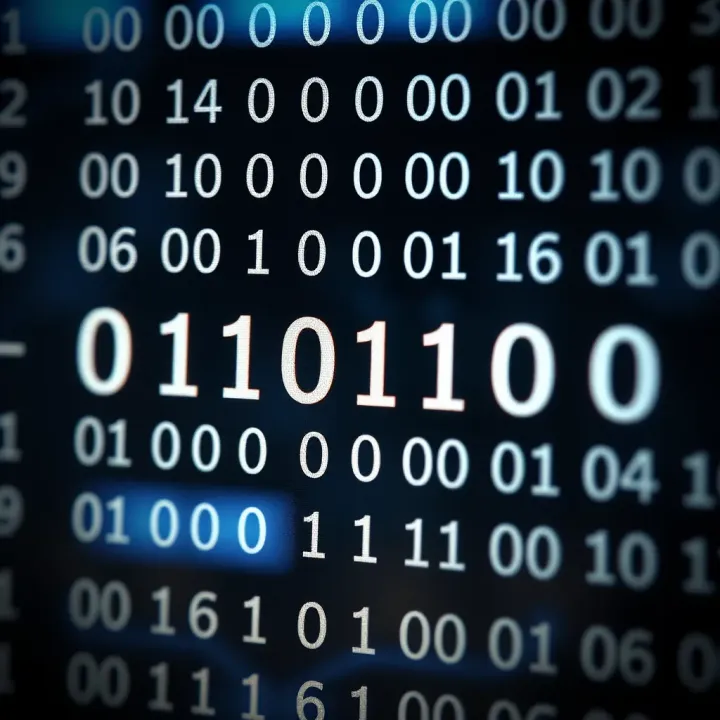 Diagram illustrating the binary number system with zeros and ones