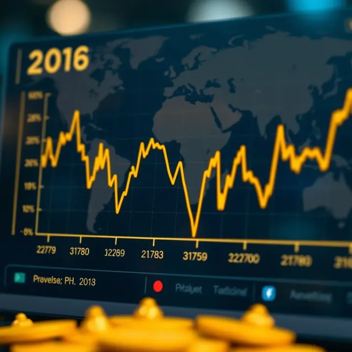 Graph illustrating fluctuations in gold prices influenced by regional and global events