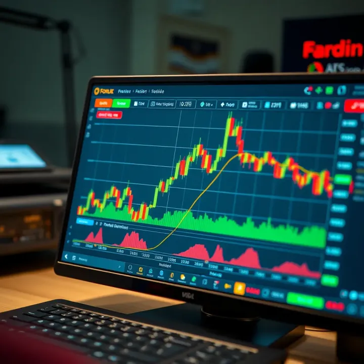 Forex Trading Platform Featuring Urdu Language Support Digital forex trading platform interface with Urdu language options and market data