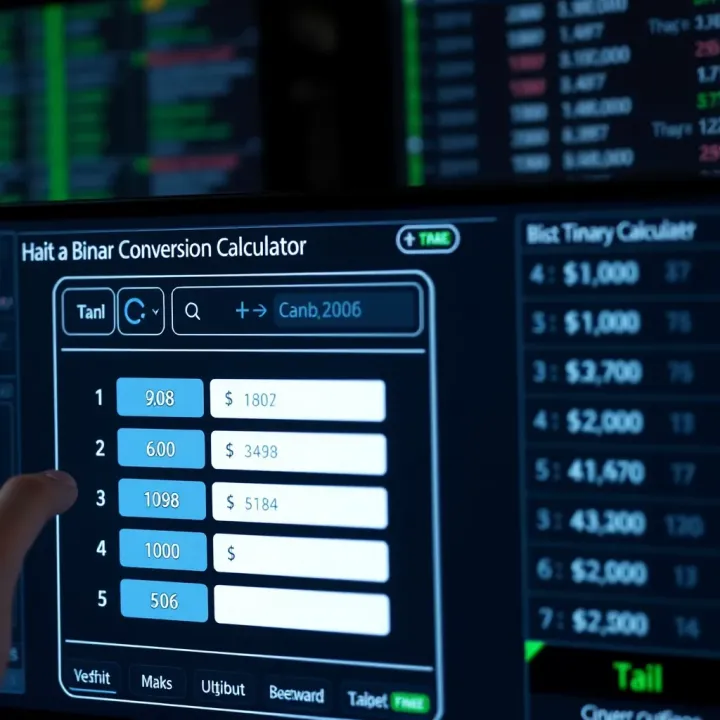 Interface Overview of a Binary Conversion Calculator Tool Screenshot of a digital binary conversion calculator interface with input and output fields